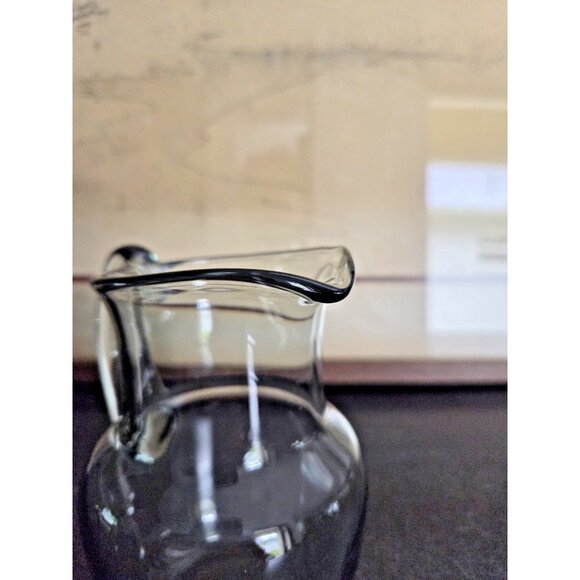 Scandinavian Smoked Glass Pitcher Creamer 5.5